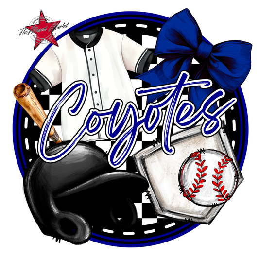 Coyotes Circle Baseball Design-Blue