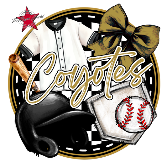 Coyotes Circle Baseball Design-Gold