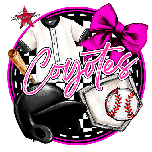 Coyotes Circle Baseball Design-Pink
