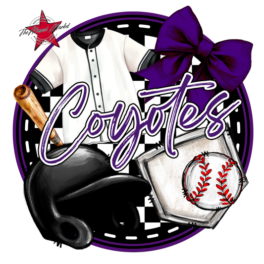 Coyotes Circle Baseball Design-Purple