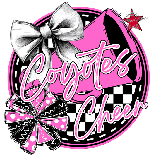 Coyotes Circle Cheer Design-Baby Pink