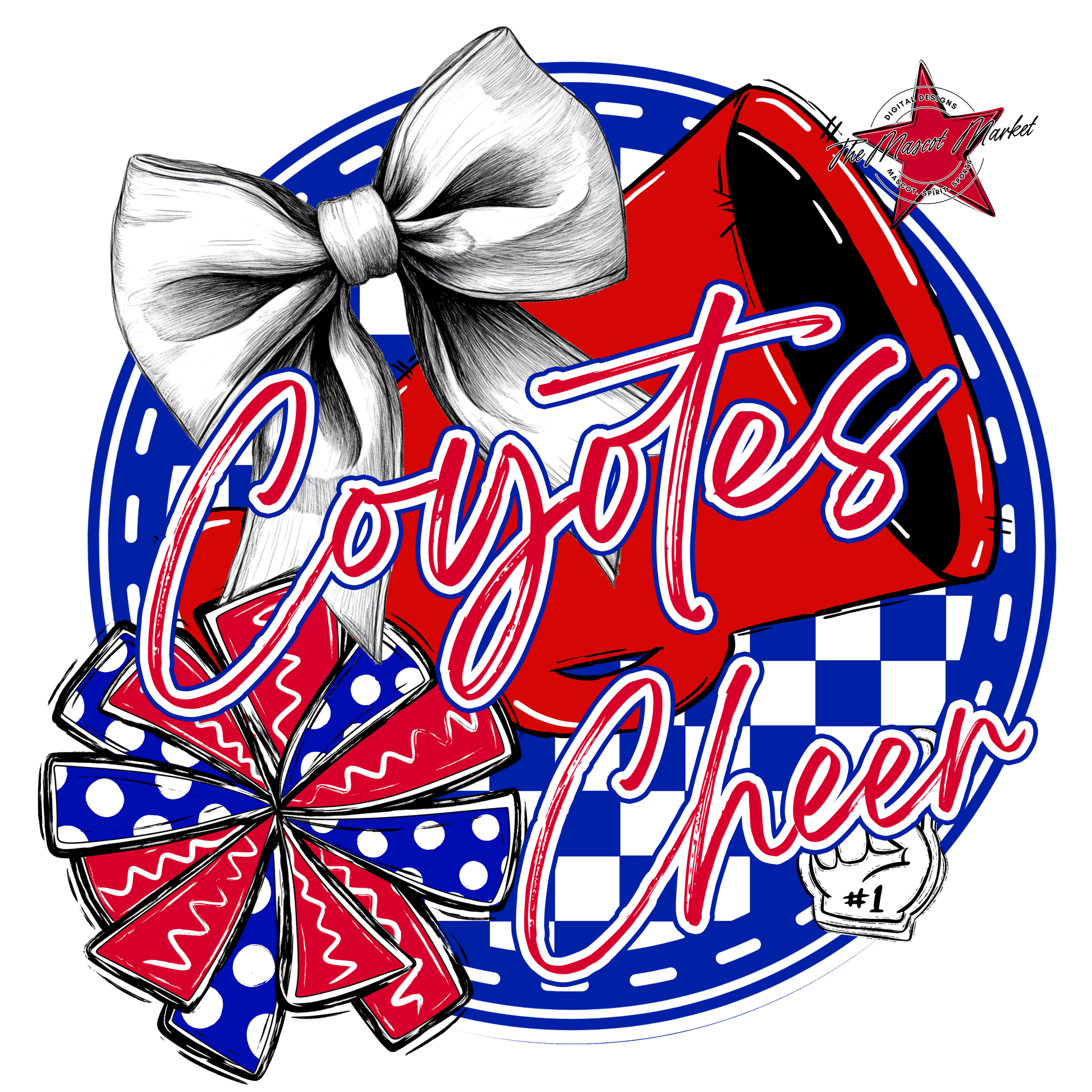 Coyotes Circle Cheer Design-Blue-Red