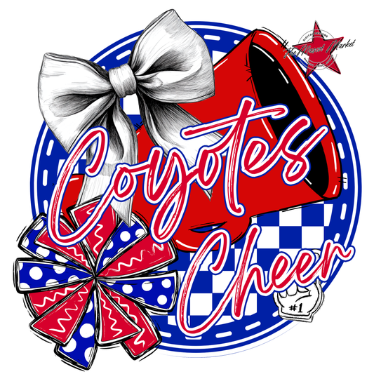 Coyotes Circle Cheer Design-Blue-Red