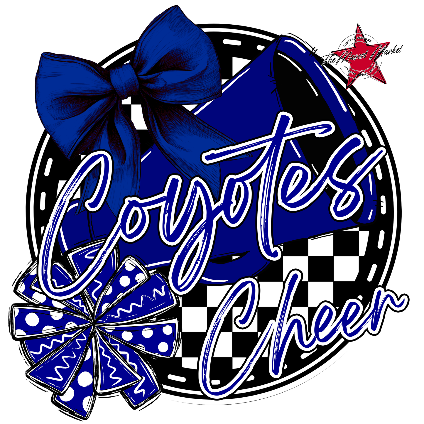 Coyotes Circle Cheer Design-Blue
