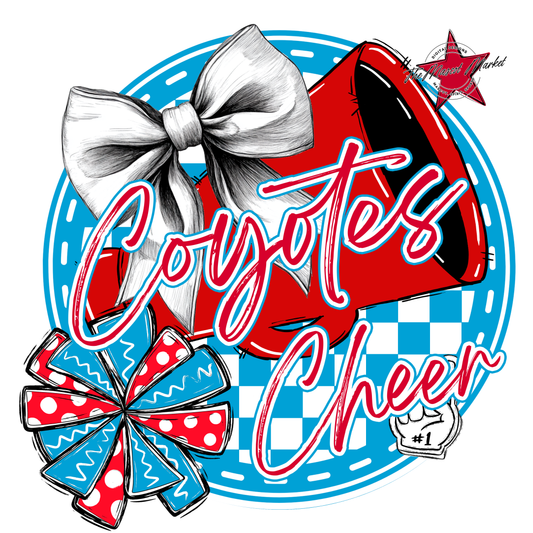 Coyotes Circle Cheer Design-Carolina Blue-Red