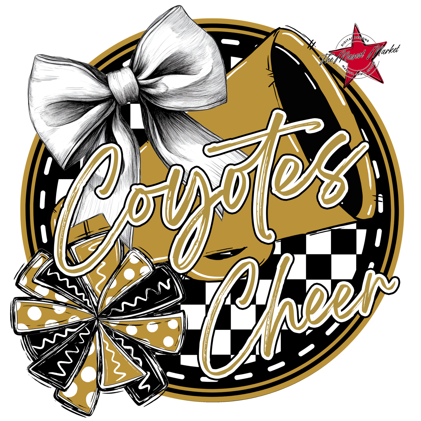 Coyotes Circle Cheer Design-Gold
