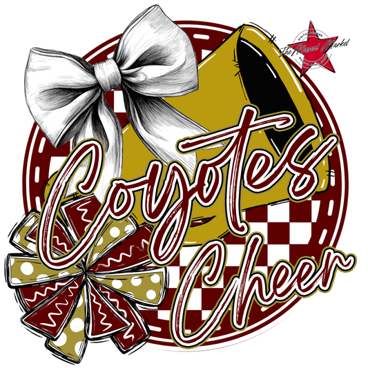 Coyotes Circle Cheer Design-Maroon-Gold