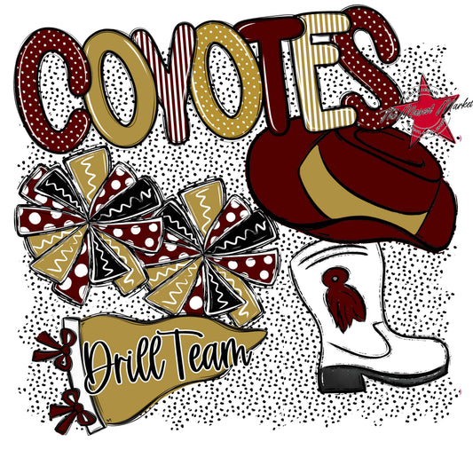 Coyotes Drillteam Spirit-Maroon & Gold