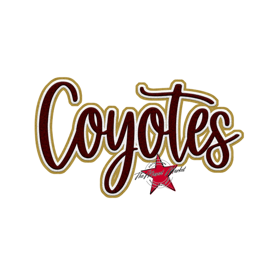 Coyotes Faux Chenille Patch-Maroon-Gold
