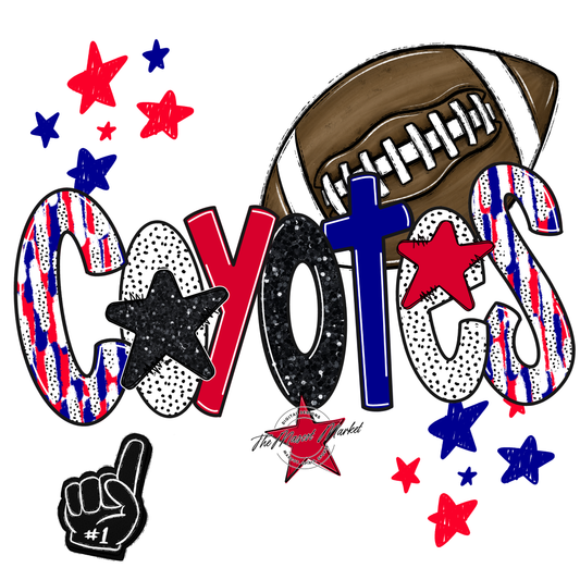 Coyotes Football Scrape-Blue-Red