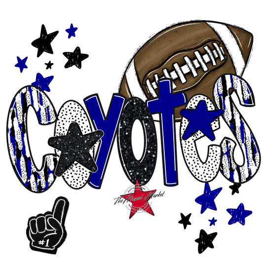 Coyotes Football Scrape-Blue