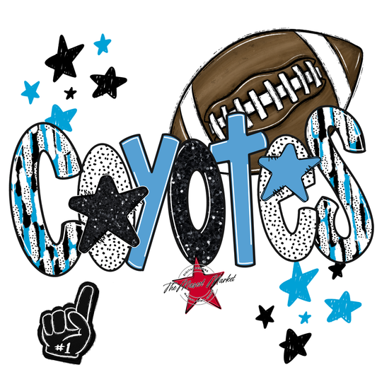 Coyotes Football Scrape-Carolina Blue