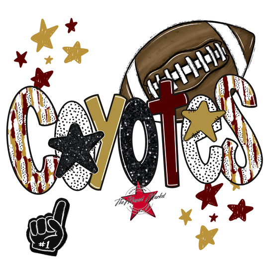 Coyotes Football Scrape-Maroon-Gold