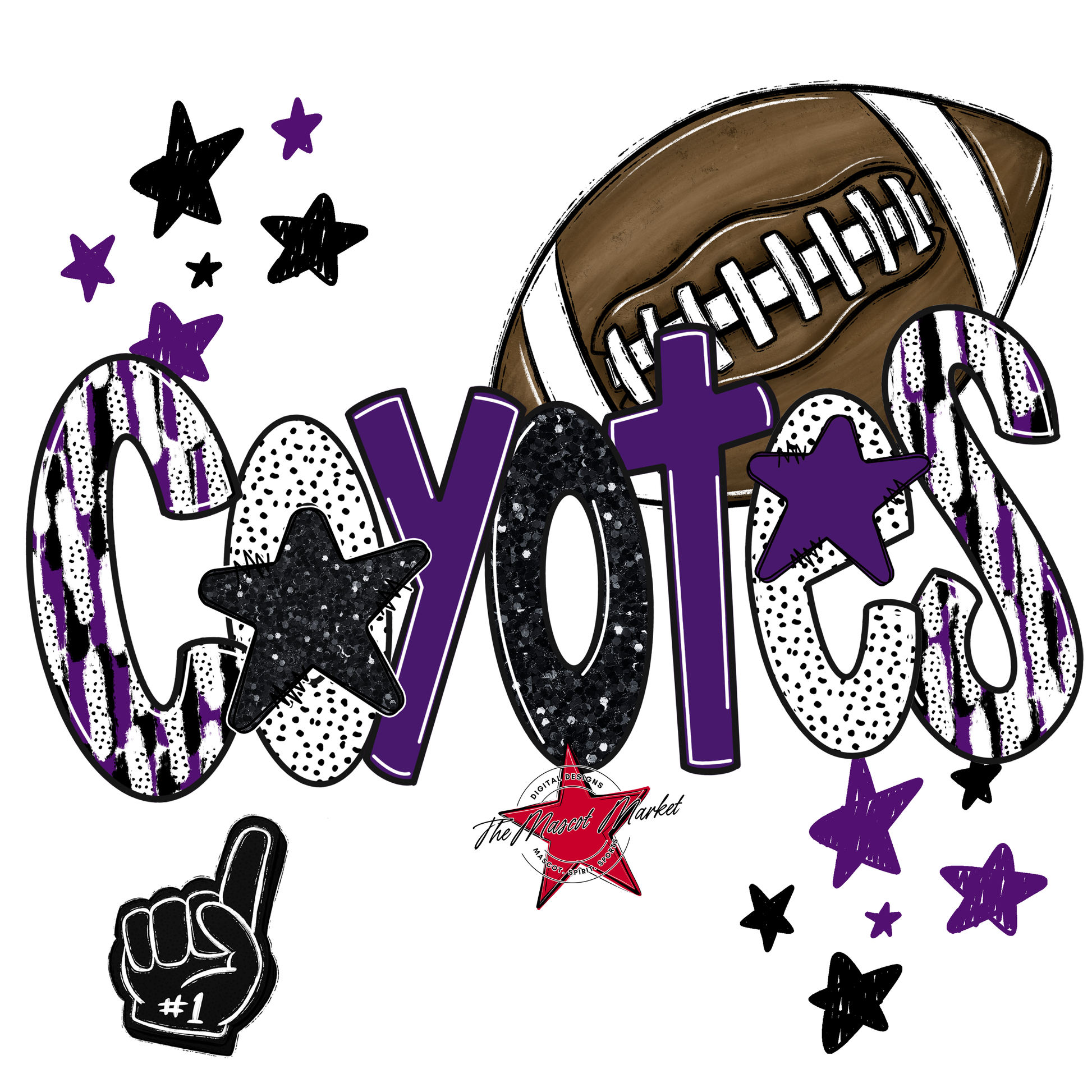 Coyotes Football Scrape-Purple