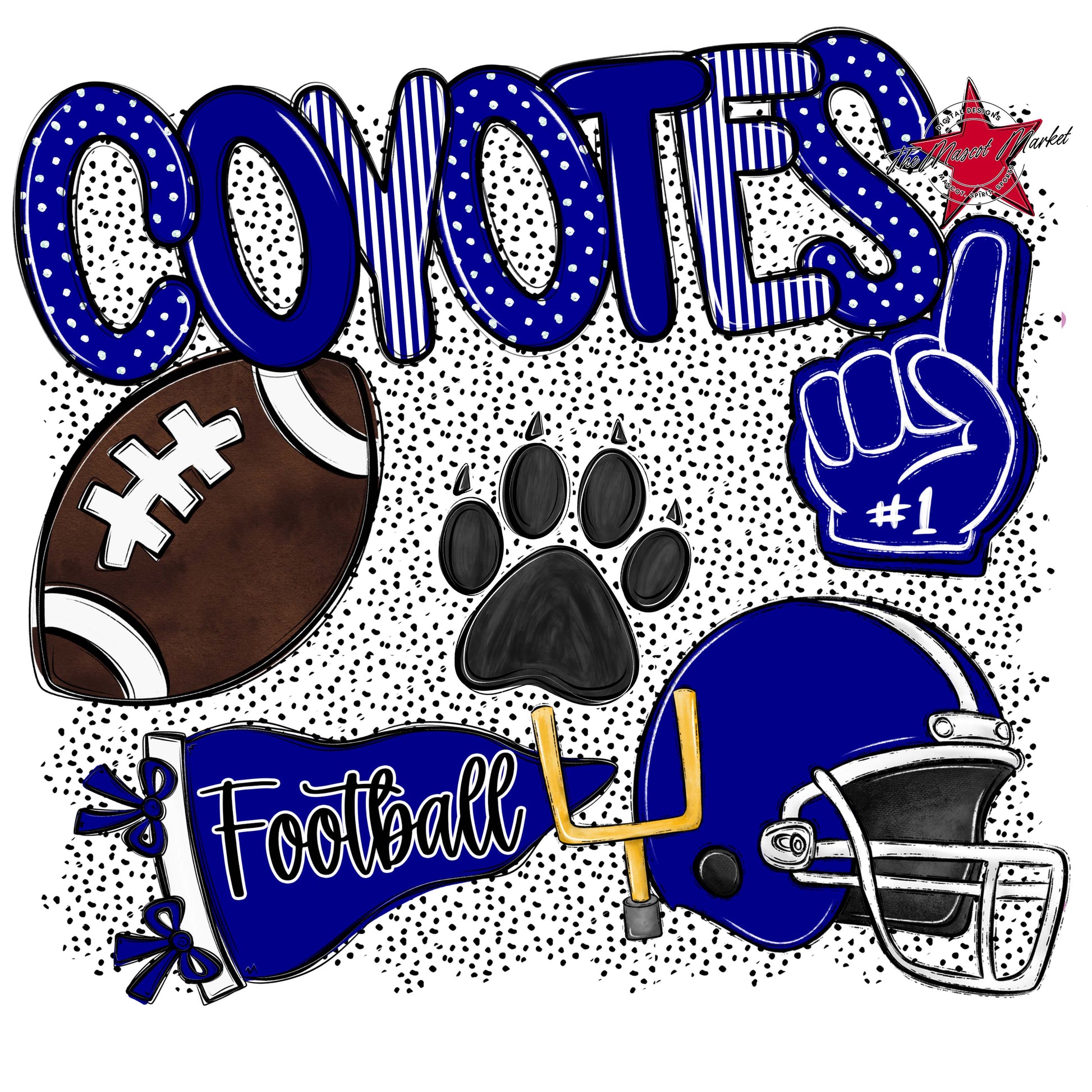 Coyotes Football Spirit-Blue