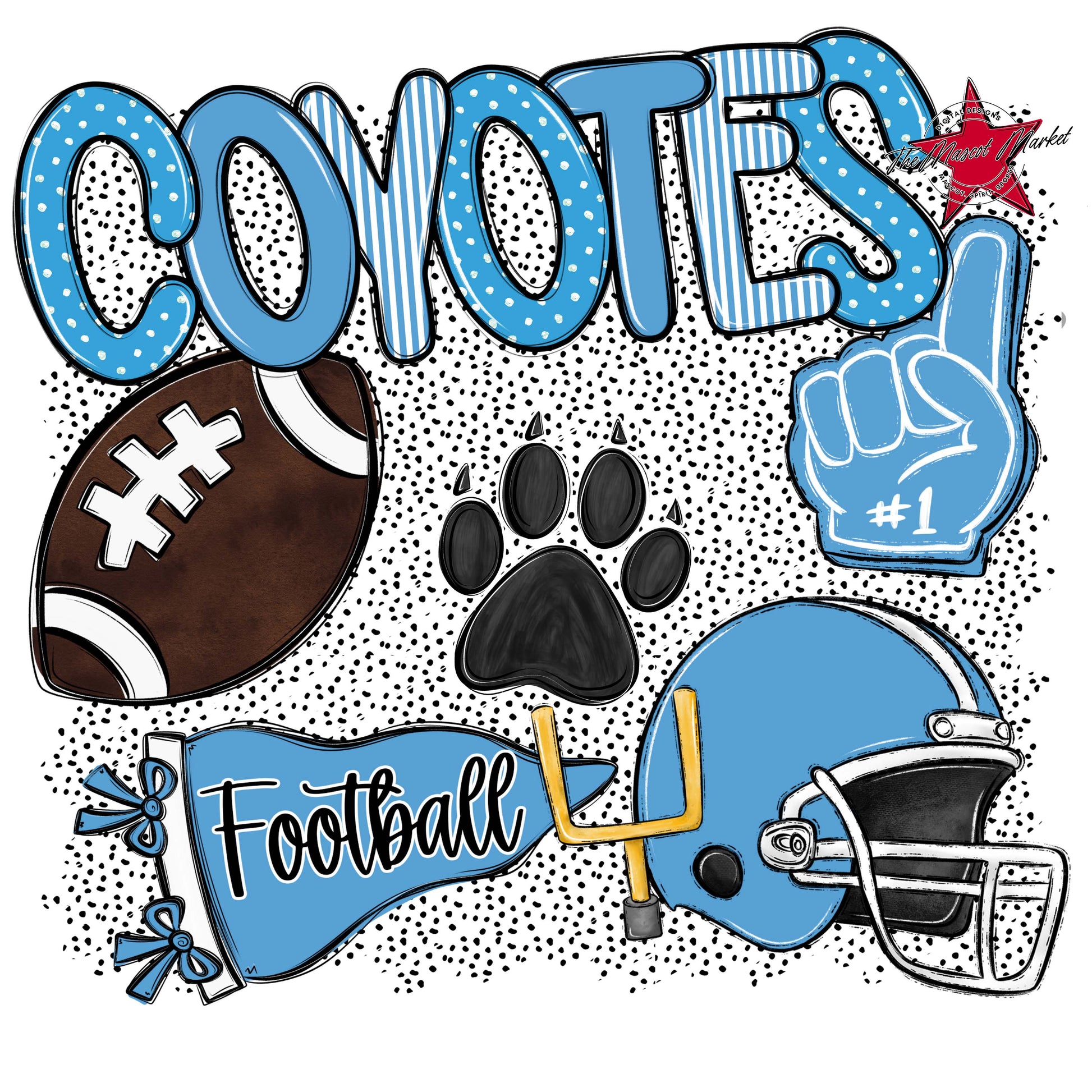 Coyotes Football Spirit-Carolina Blue