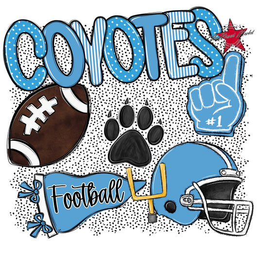 Coyotes Football Spirit-Carolina Blue