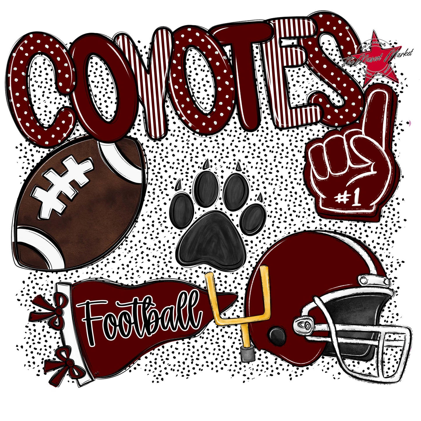 Coyotes Football Spirit-Maroon