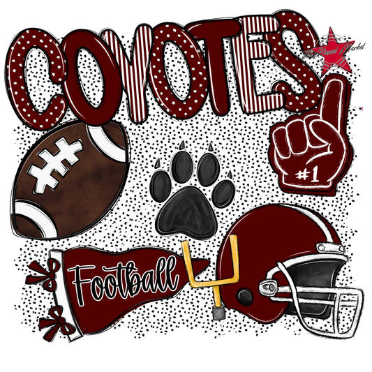 Coyotes Football Spirit-Maroon