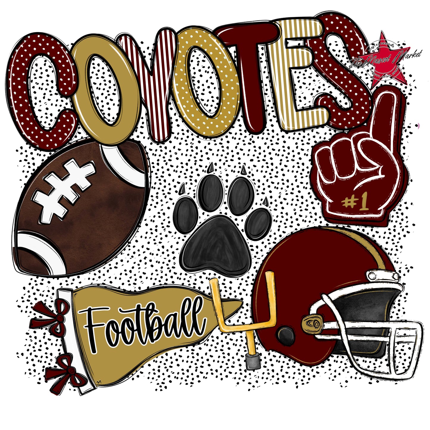 Coyotes Football Spirit-Maroon & Gold