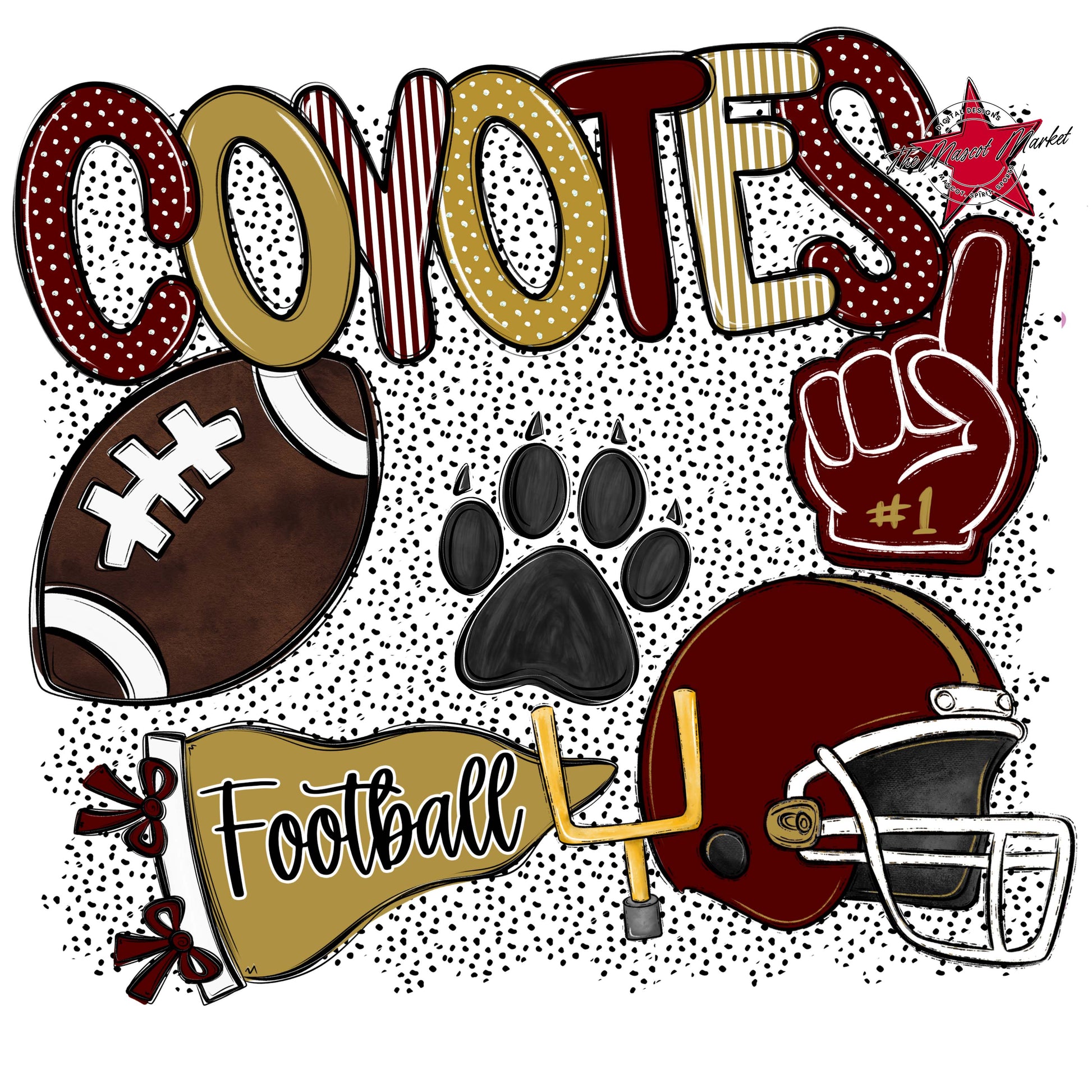 Coyotes Football Spirit-Maroon & Gold