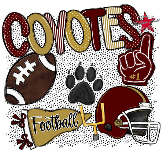 Coyotes Football Spirit-Maroon & Gold