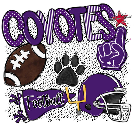 Coyotes Football Spirit-Purple