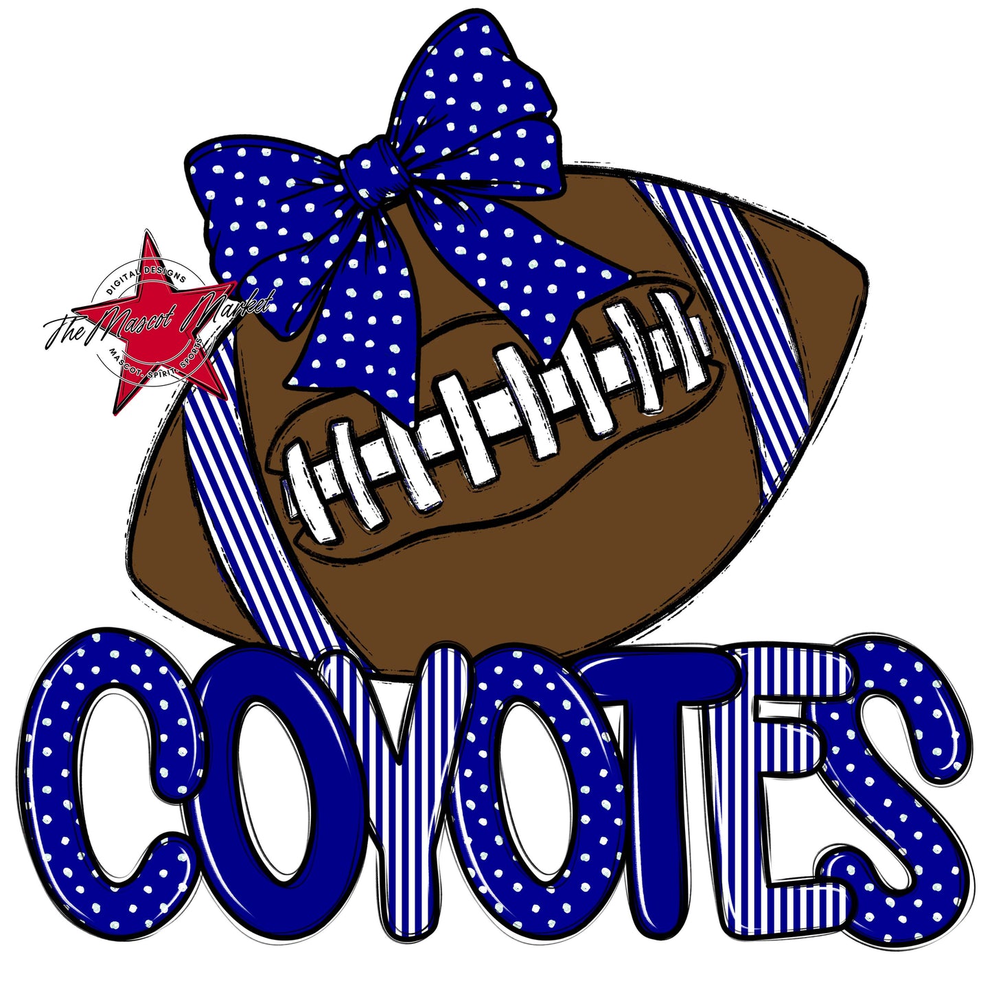 Coyotes Football Spirit Design-Blue
