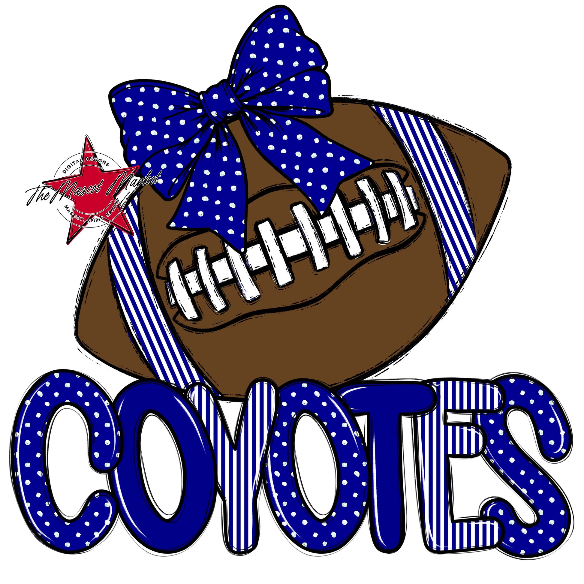 Coyotes Football Spirit Design-Blue