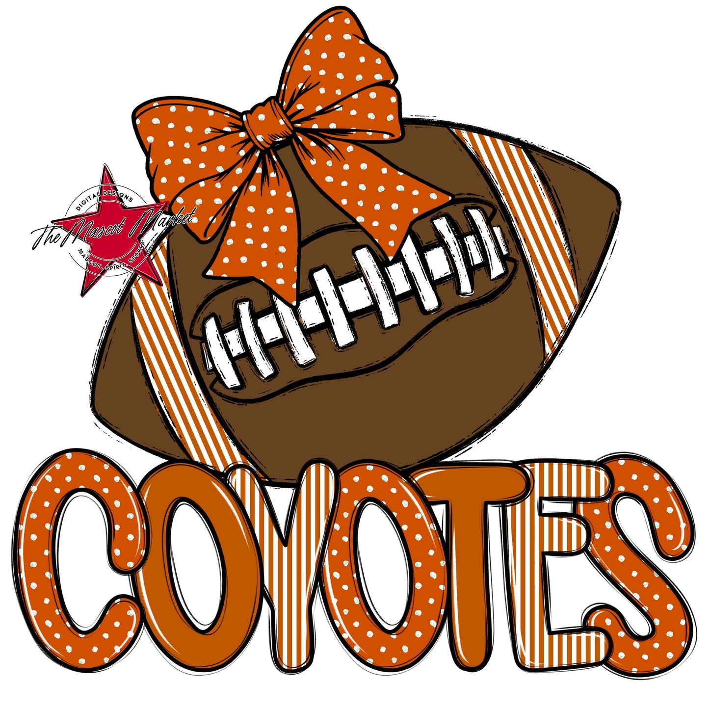 Coyotes Football Spirit Design-Burnt Orange
