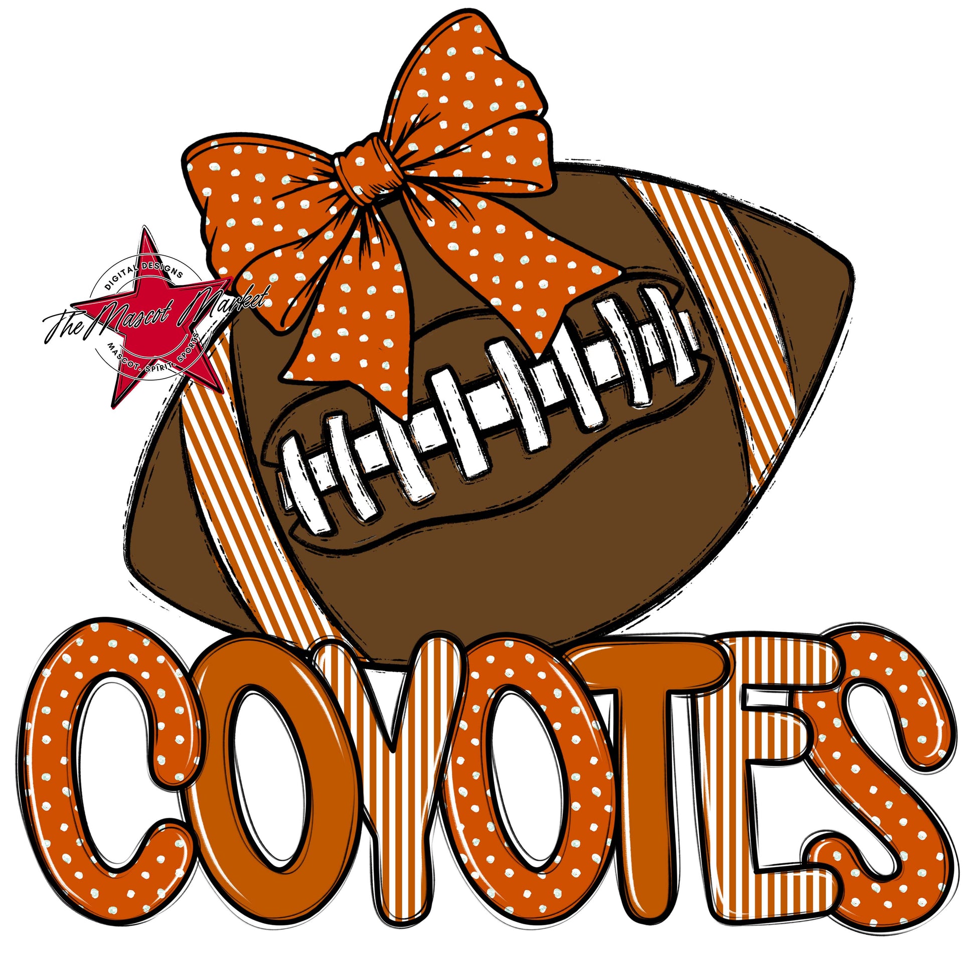 Coyotes Football Spirit Design-Burnt Orange