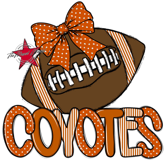 Coyotes Football Spirit Design-Burnt Orange