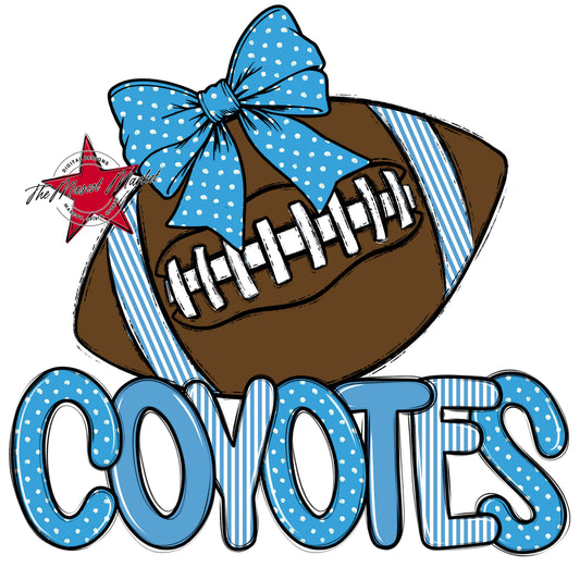 Coyotes Football Spirit Design-Carolina Blue