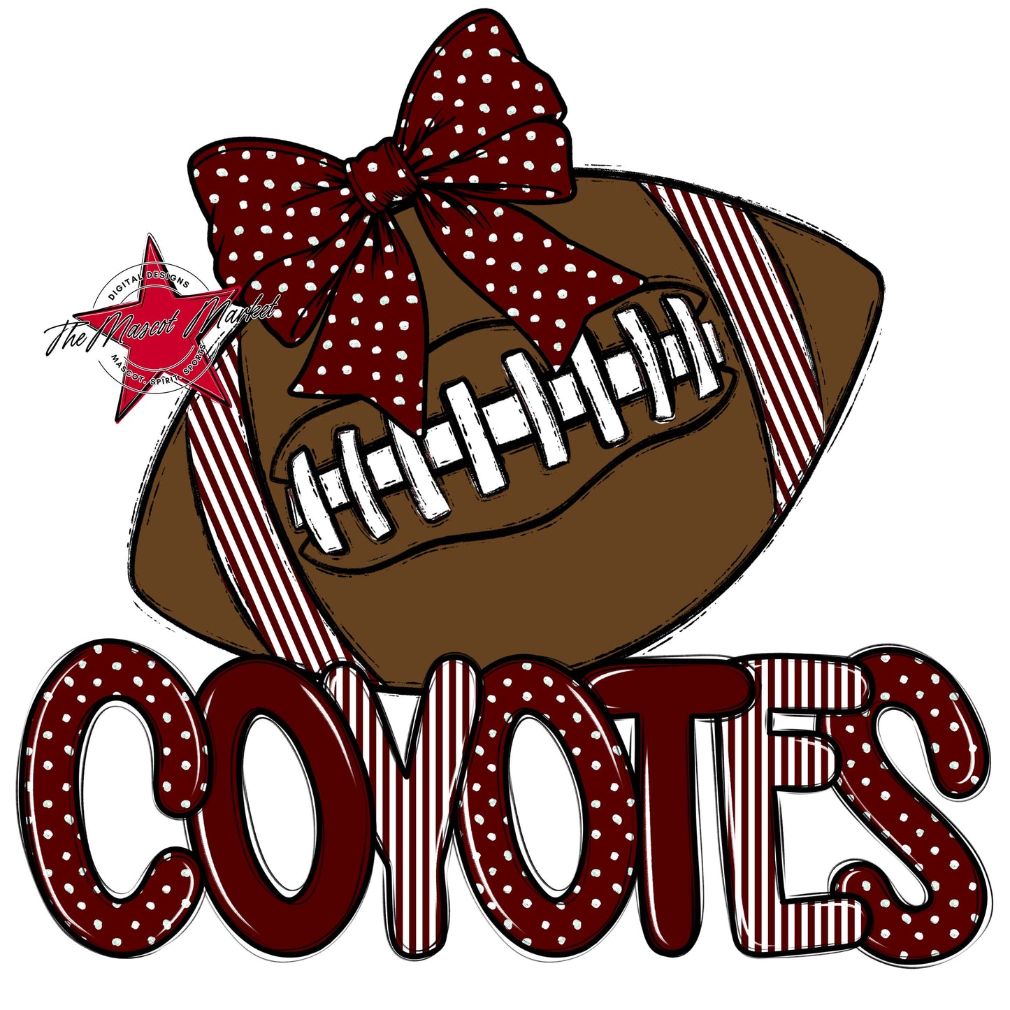 Coyotes Football Spirit Design-Maroon