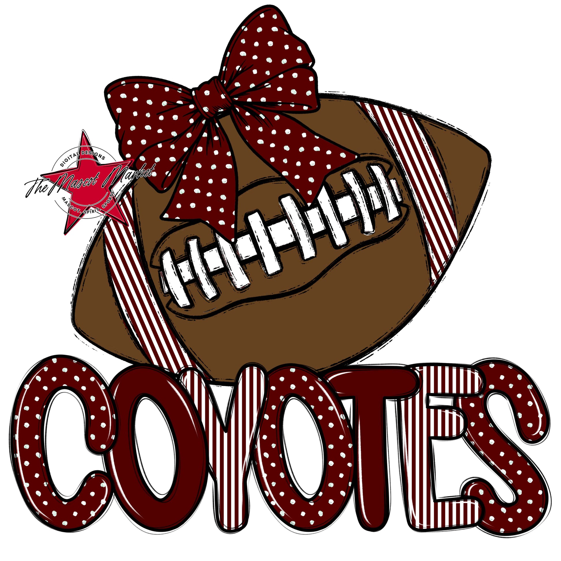 Coyotes Football Spirit Design-Maroon