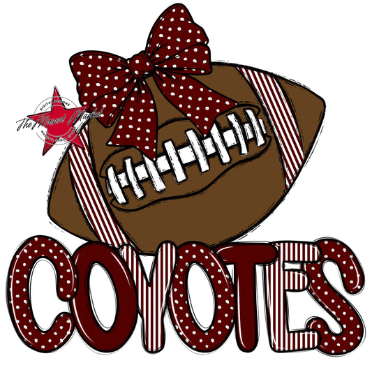 Coyotes Football Spirit Design-Maroon