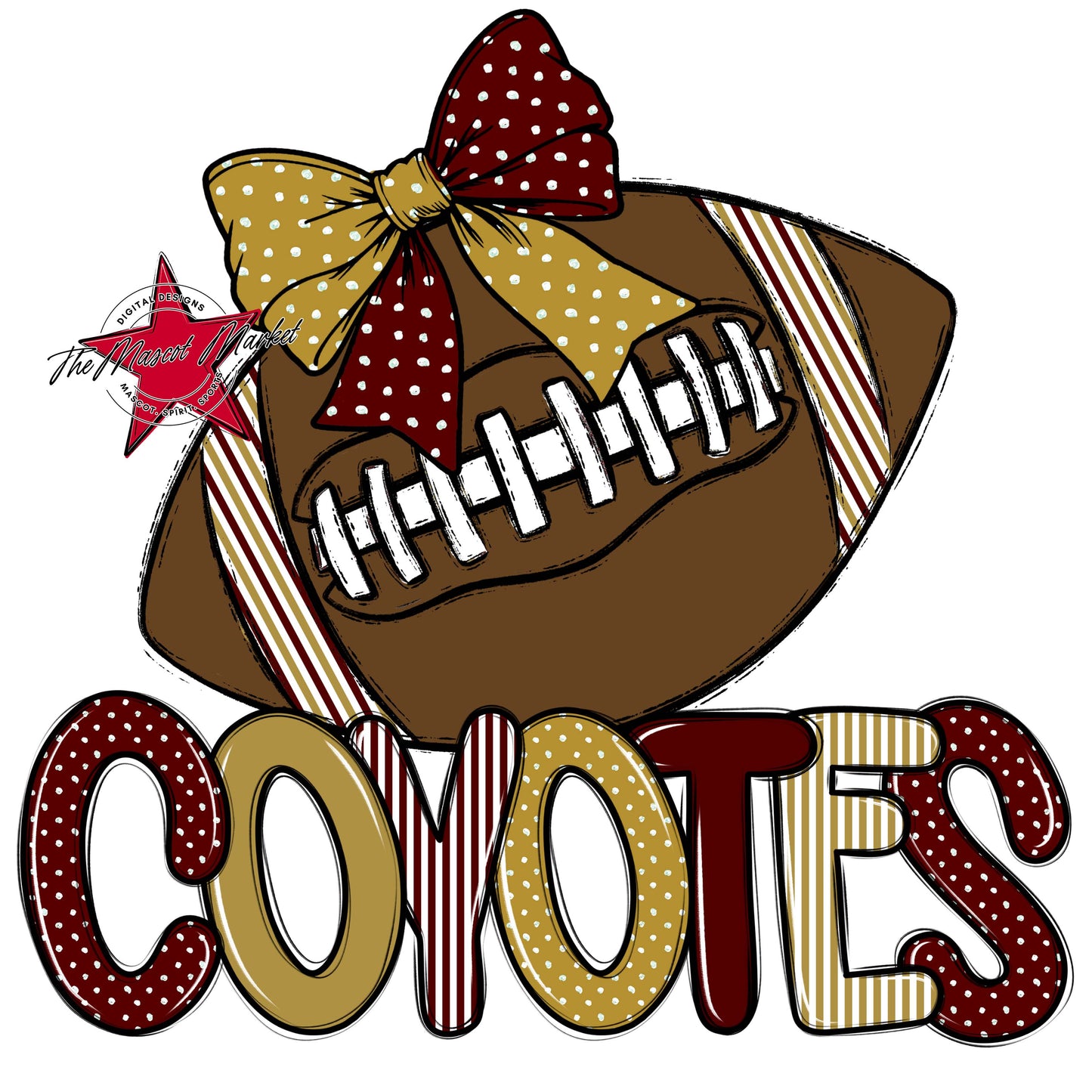 Coyotes Football Spirit Design-Maroon & Gold