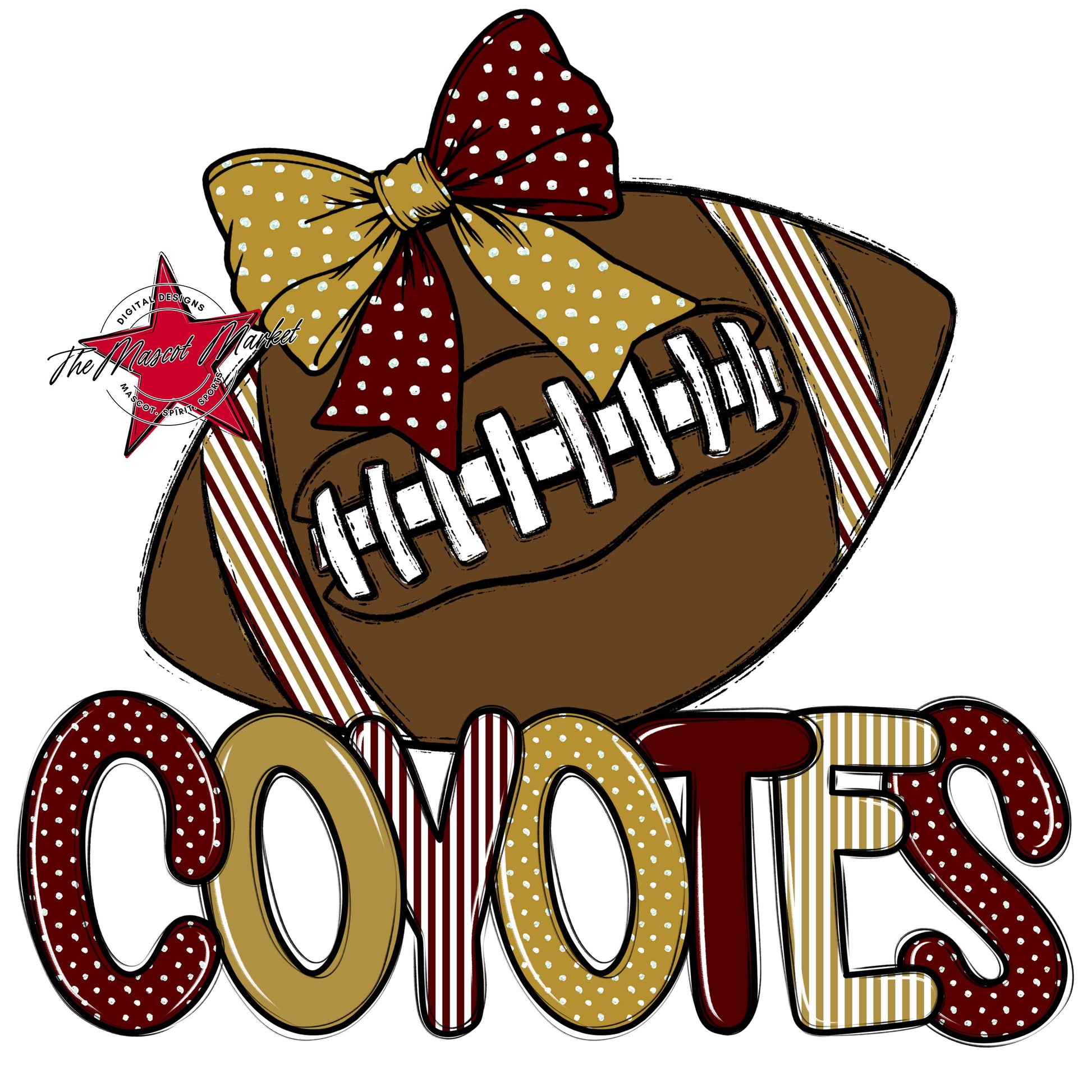 Coyotes Football Spirit Design-Maroon & Gold