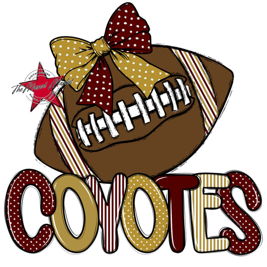 Coyotes Football Spirit Design-Maroon & Gold