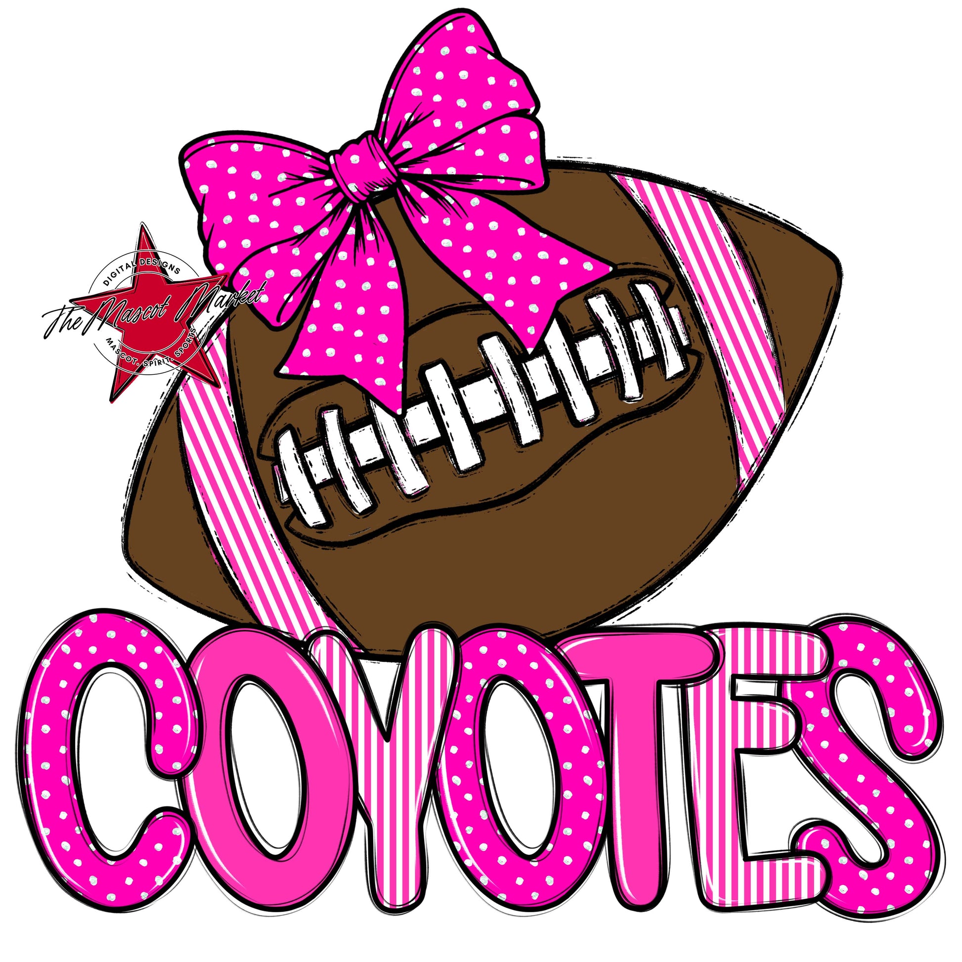 Coyotes Football Spirit Design-Pink