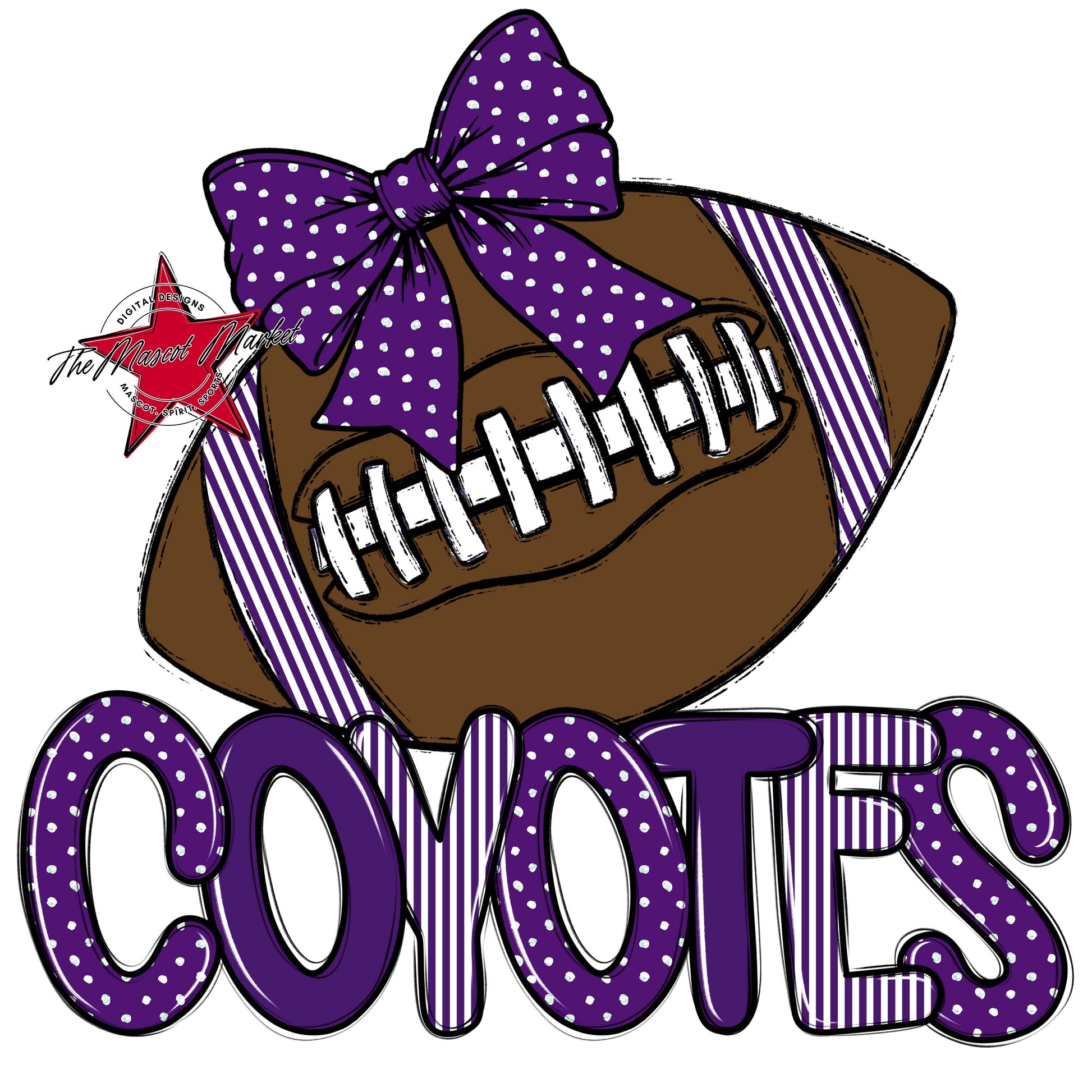 Coyotes Football Spirit Design-Purple