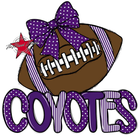 Coyotes Football Spirit Design-Purple