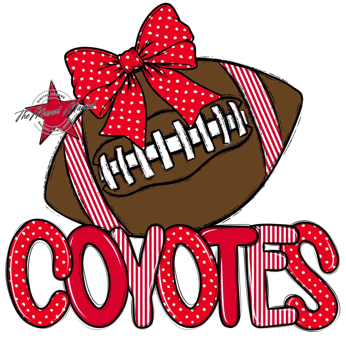 Coyotes Football Spirit Design-Red