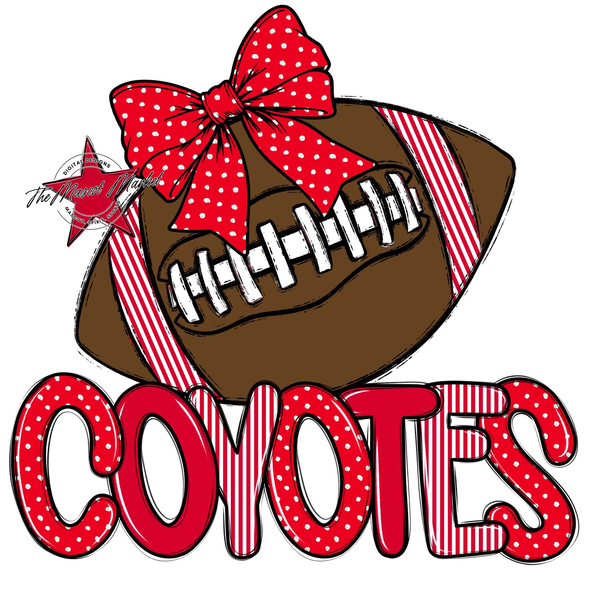 Coyotes Football Spirit Design-Red