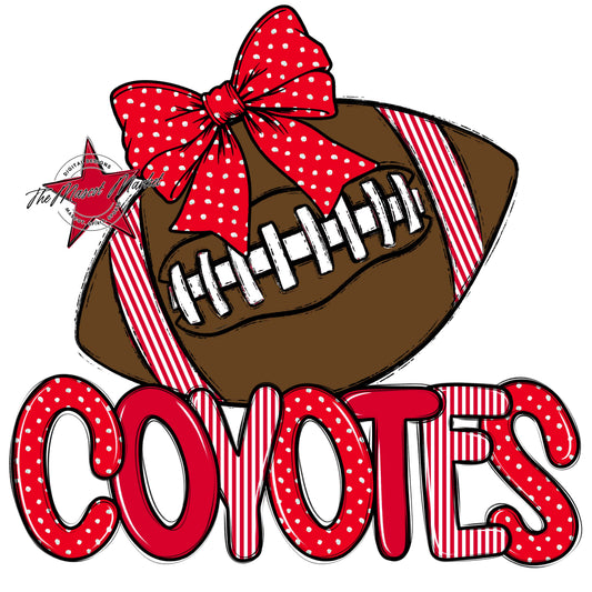 Coyotes Football Spirit Design-Red