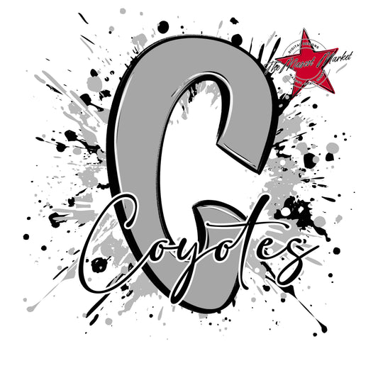 Coyotes Mascot Splatter-Grey