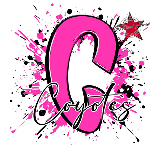 Coyotes Mascot Splatter-Pink