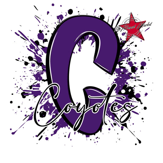 Coyotes Mascot Splatter-Purple