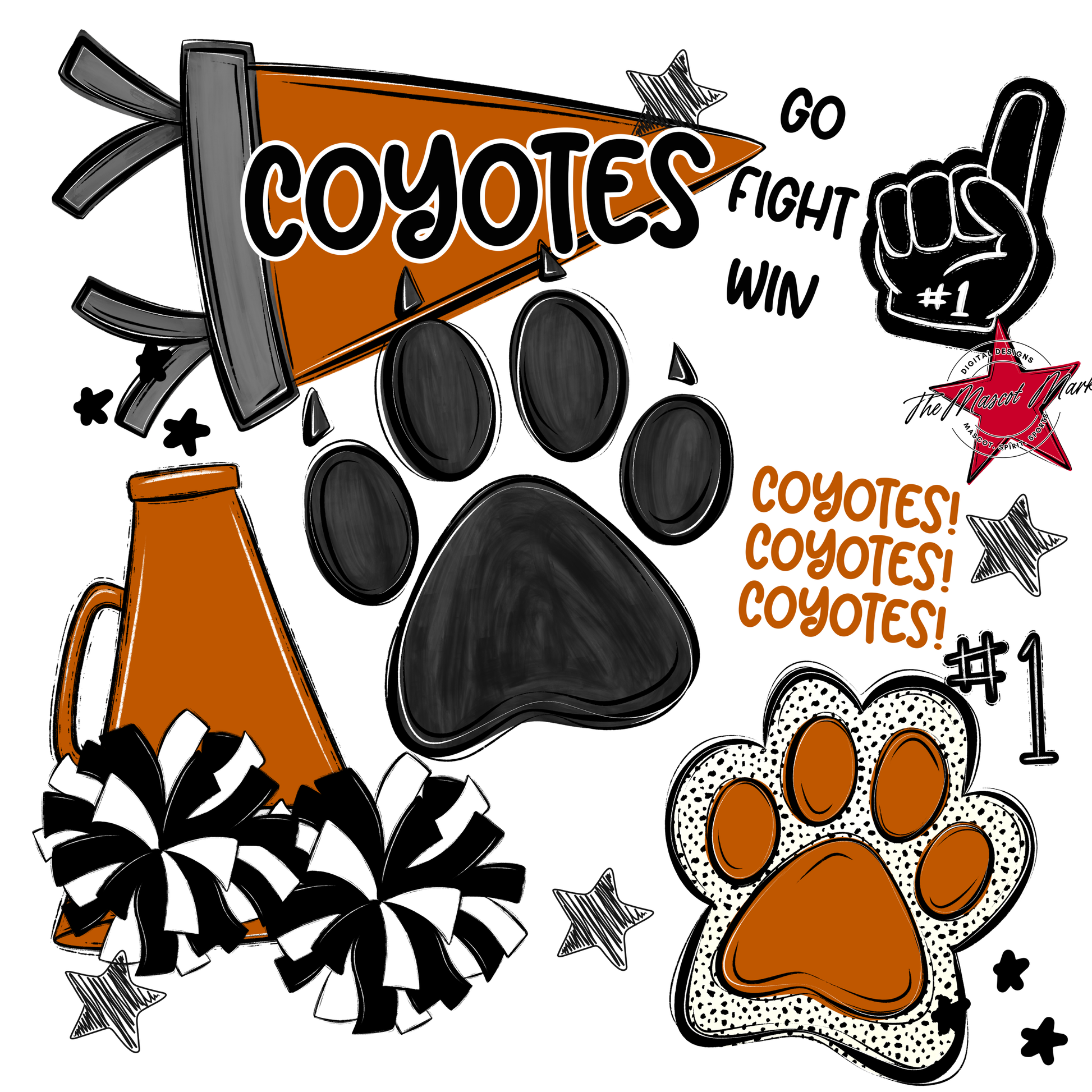 Coyotes Spirit Design-Burnt Orange