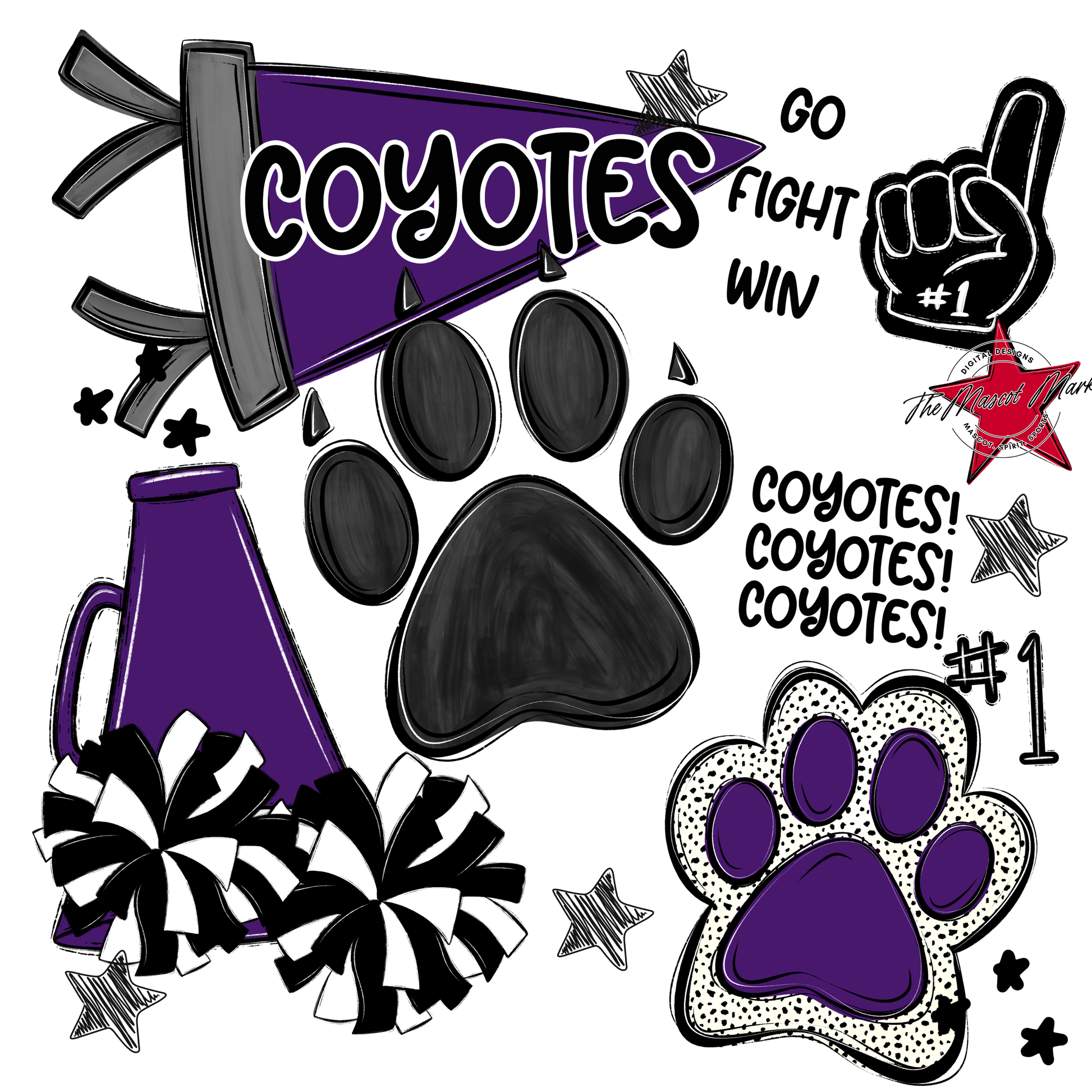Coyotes Spirit Design-Purple